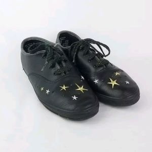 Keds black with stars and rhinestones shoes